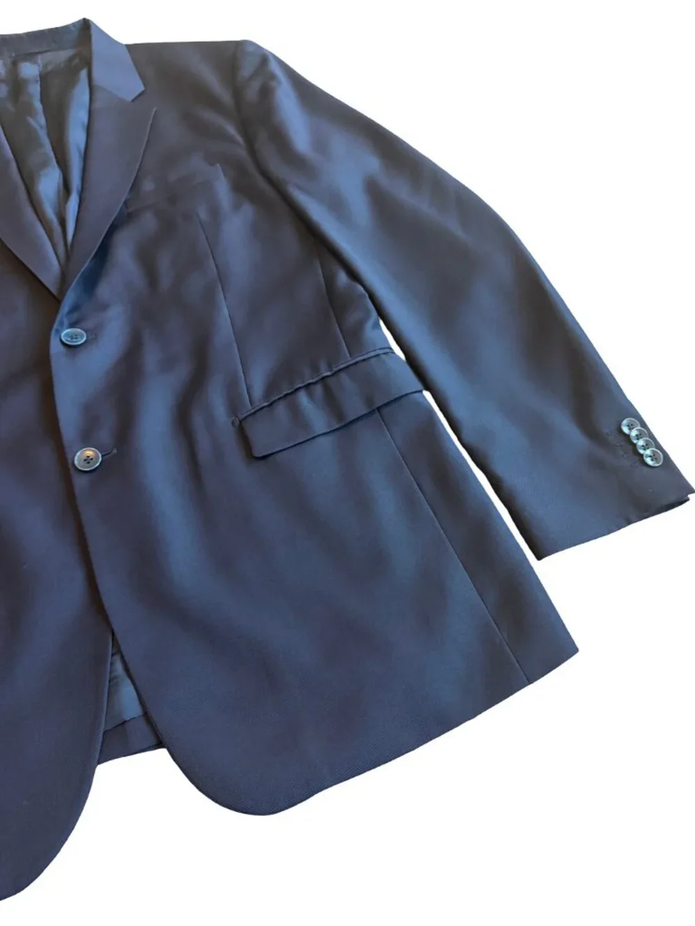 Theory Navy Two Button Notch Lapel Blazer Jacket Sport Coat Wool Size 46 Men's